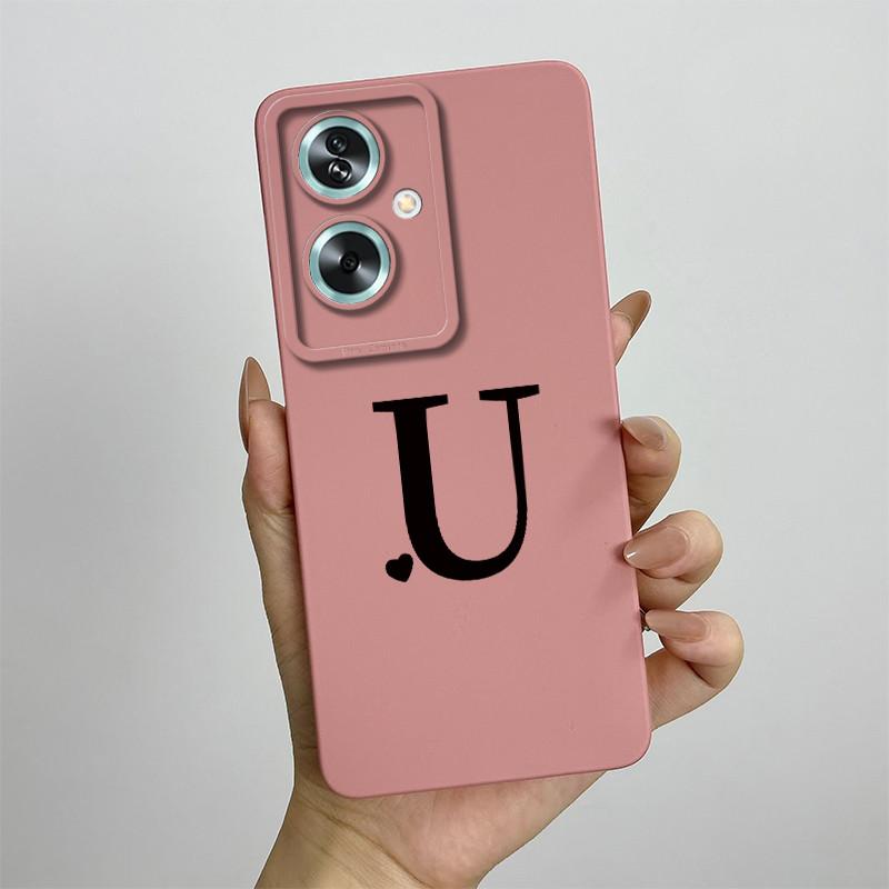 For Oppo A79 Case OPPO A79 5G Phone Case Oppo A79 Cover OPPO CPH2553 Cute Initial Letters Square Silicone Shockproof Back Cover