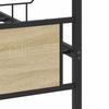 Metal Bed Frame without Mattress Sonoma Oak Finish 160 x 200 cm