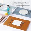 Two-Color Double-Sided Nordic Leather Placemat - Waterproof, Oil-proof, Heat Insulated, Non-slip, Customizable