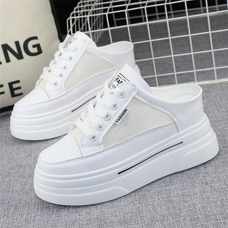 Мода 2024 Baotou сетчатые дышащие полутапочки кроссовки женские 2024 весна лето новые — фото 8