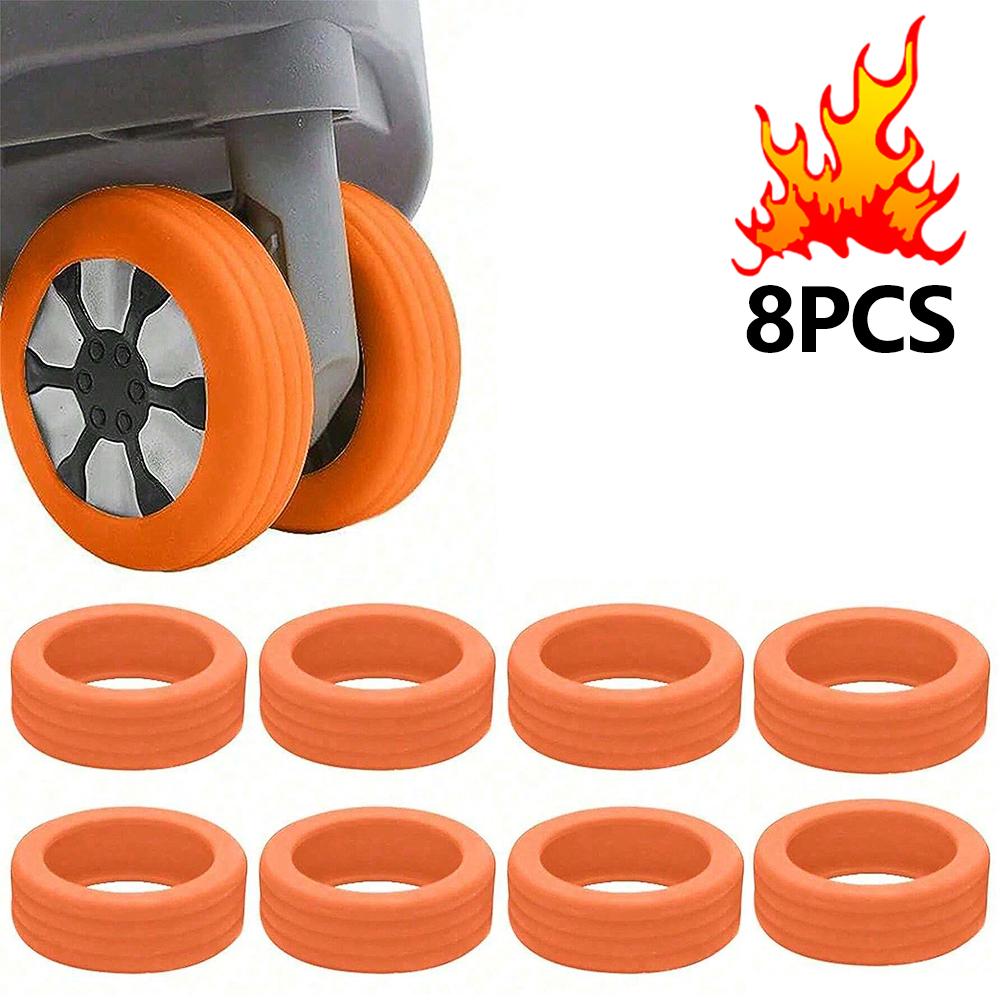 8PCS/Set Silicone Luggage Wheels Protector with Silent Sound Reduce Wheel Wear Suitcase Wheels Protection Cover.-zmt