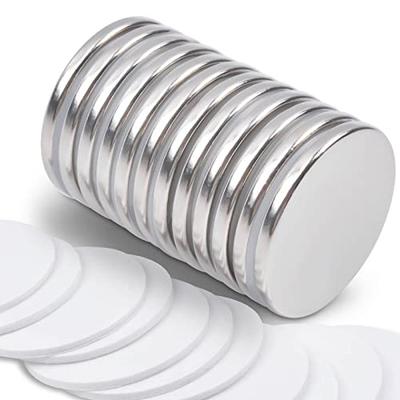 12 Strong Magnets with Double-Sided Tape, 32mm X 2mm Super Strong Neodymium Magnets, Multi-Purpose Disc Magnets for Refrigerators, DIY, Architecture,