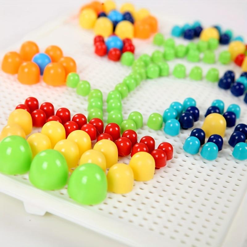 Creative DIY Mushroom Tacks Set: 1 Board, 240 Small, 40 Medium, 16 Large Tacks, And Colorful Instructions for Ages 3-6