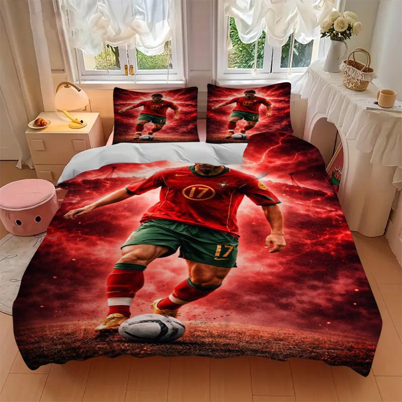 Powerful Soccer Moment Print 3Pcs Bedding Setduvet Cover With 2 Bedropillowcase Home Birthday Gift