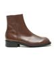 Mellos (Handmade) Square Toe Zip-Up Boots - Brown