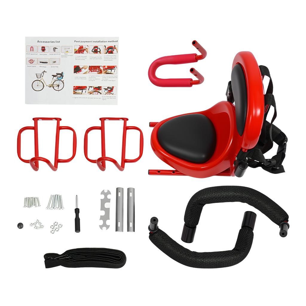 Bicycle Child Seat 6 Months - 6 Years with Seat Belt and U-Railing, Suitable for Most Bikes Such As Folding Bikes/Mountain Bikes