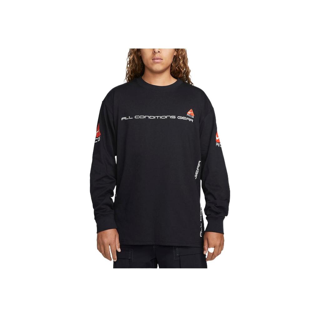 Nike Long-Sleeve T-Shirt With Letter Print Men Tops Black DV9638-010