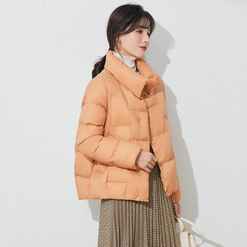Autumn and Winter New Down Jackets Women's Short Korean Version Fashion Loose Small Light Stand-up Collar White Duck Down Jacket