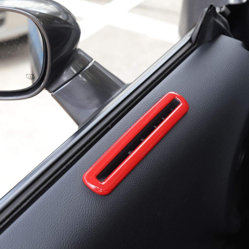 Interior Door Vent Cover Trim for Dodge Challenger 2015-2020 Interior Accessories (Red)