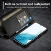 Carbon Fiber Leather Phone Case for Samsung S25 Ultra S24 FE S23 S22 S21 Plus A56 A36 A26 A16 A55 A35 A15 Magnetic Wallet Cover