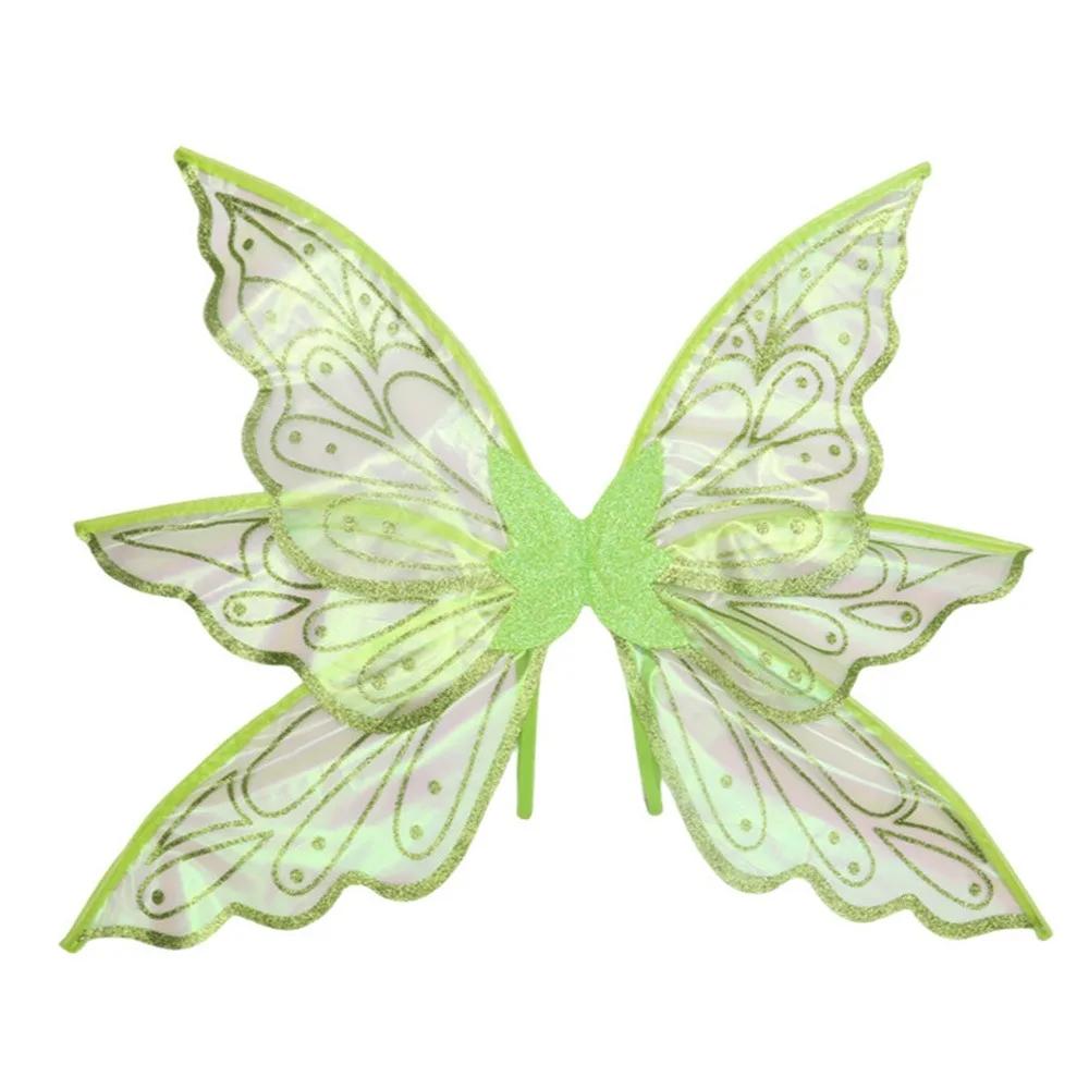 Fairy Wings Organza Butterfly Wings for Girls Sparkling Angel Wings Fairy Costume for Halloween Dress Up Party Favor Gift