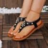 Damen Sandalen Mode Sommer Flip Schuhe Casual Schnalle Strass Böhmen Damen Atmungsaktiv Strand