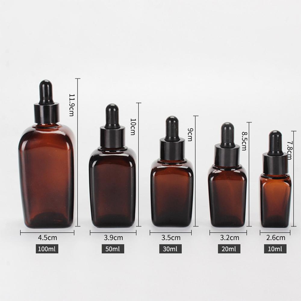 10ml 20ml 30ml 50ml 100ml Amber Glass Liquid Reagent Pipette Essential Oils Bottle Eye Dropper Cap Empty Aromatherapy Containers