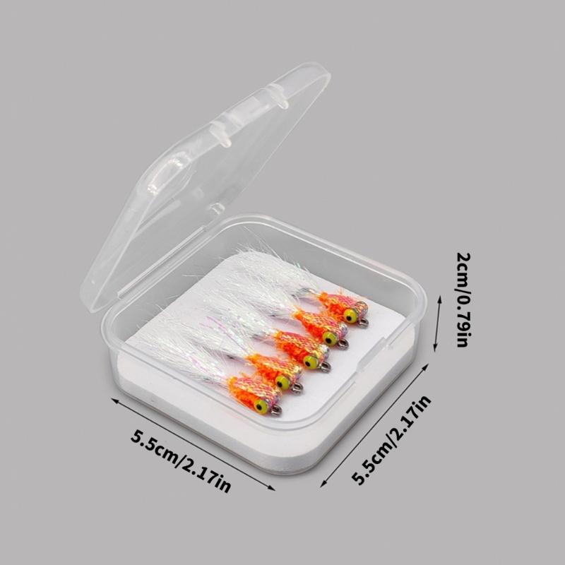 Carbon Fiber Fly Fishing Lures Realistic Hair Tail Lures With 3D Eyes & Sharply Hook For Basses Trouts & Saltwater Fish
