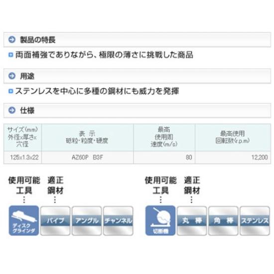 Resiton Cutting Wheel 125 x x 22mm Packaging JAN "Golden Egg" (10 pieces) 1.3 [Genuine Product, 4934560008205]