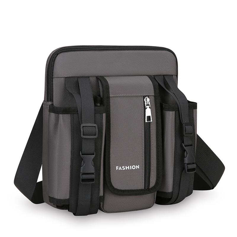 Men Crossbody Bag Single Shoulder Bags Big Capacity Storage Bag Fashion Multi-Pockets Outdoor Cup Bag