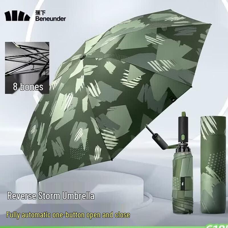 Beneunder 8-Rib Windproof Folding Umbrella глубокие джунгли зеленый