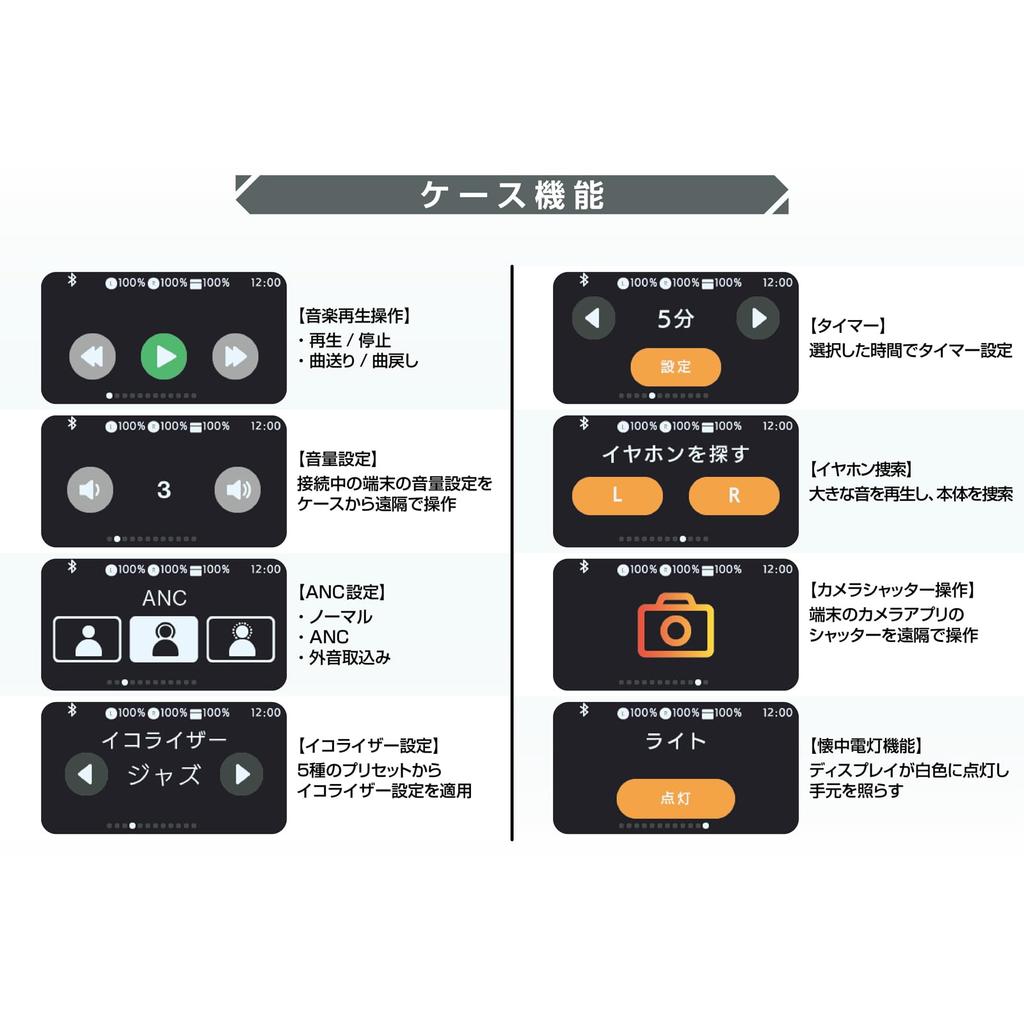 Kashimura via Touchscreen charging case True wireless earphones Enjoy and find your [Operate display!] music, calls, earphones! BL-136