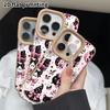Phone Case: 2D Flat Lambskin Suitable for iPhone 18, 17, 16, 15, 14, 13 Pro Film Protection Case,girly Pink Tone, Christmas and Halloween Gift
