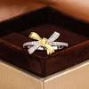 Light Luxury High End Sense Index Finger Ring French Bow Ring Gold Plated Retro High End