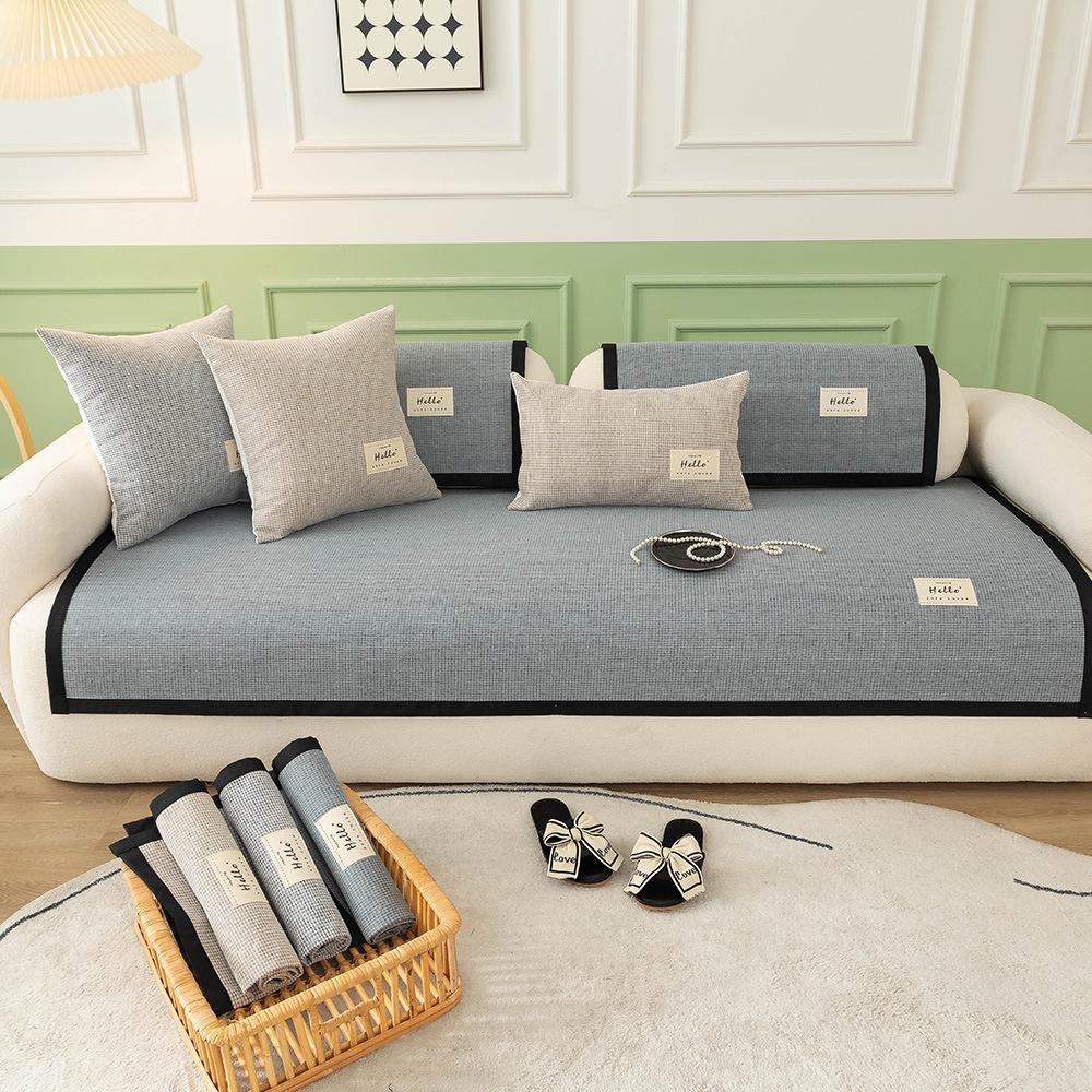 Simple Sofa Cover Cotton Linen Sofa Towel Four Seasons Universal Non-Slip Anti-Cat Scratch Sofa Cover Cloth Towel Washable