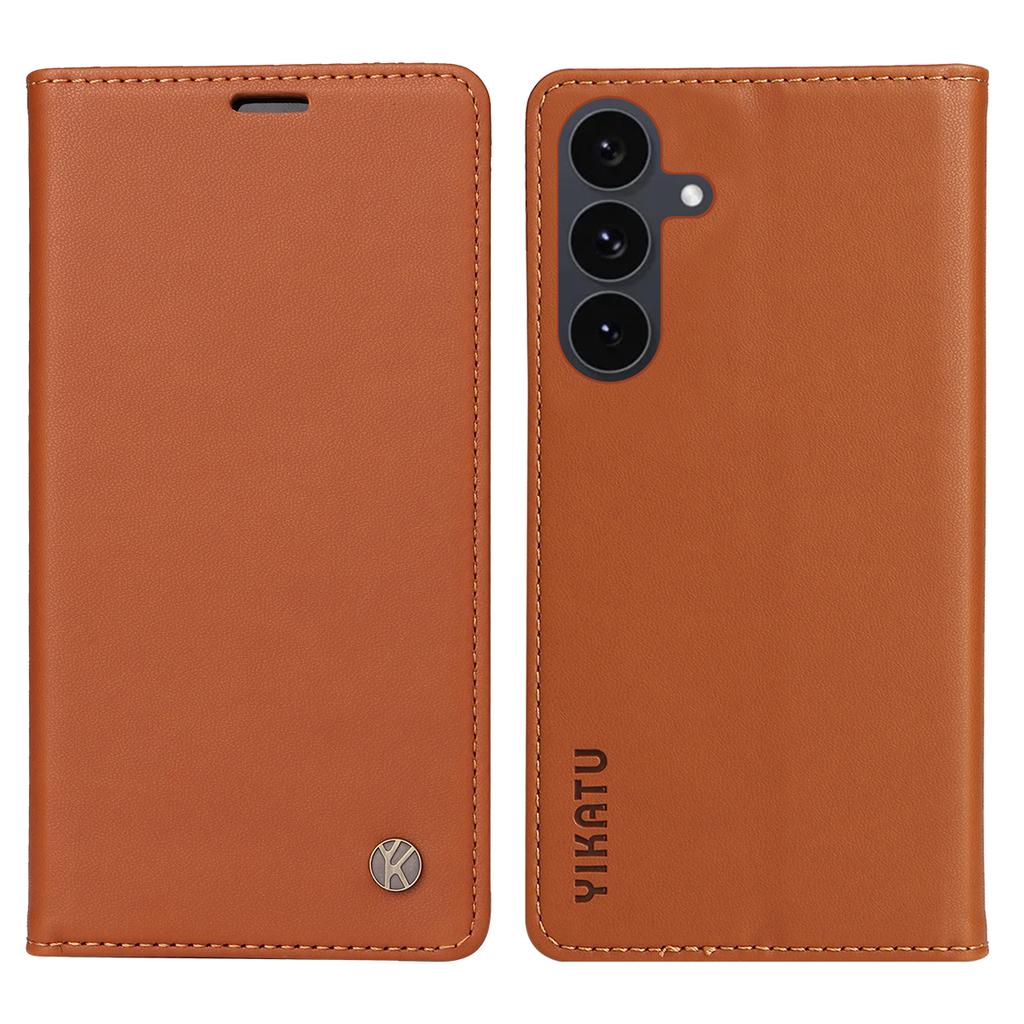 For Samsung Galaxy S25 FE Phone Cases YIKATU Magnetic Closure PU Leather Mobile Cover