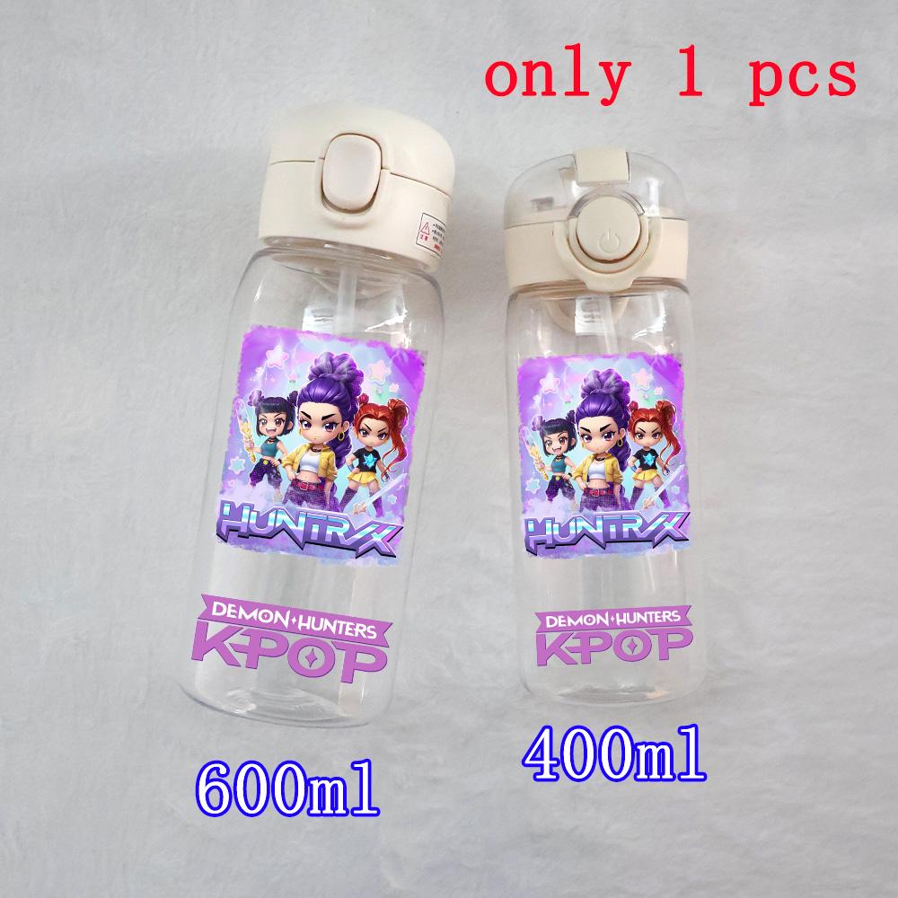 400ML-600ML Animated Movie K-Pop: Demon Hunters HUNTR/X Plastic Large Capacity Water Cup Bottle Gourde Drinking Bottle Gifts