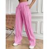 High-Waisted Wide-Leg Pants Women Comfortable Loose Fit Casual Trousers Elastic Waist 2025