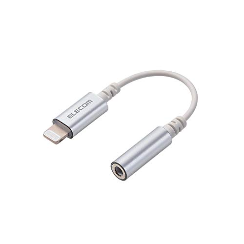 ELECOM Audio Adapter Conversion Cable [Lightning & 3.5mm] Earphone 4 Pole (Supports Calls) High Durability APPLE Certified Product Silver EHP-L35DS01C