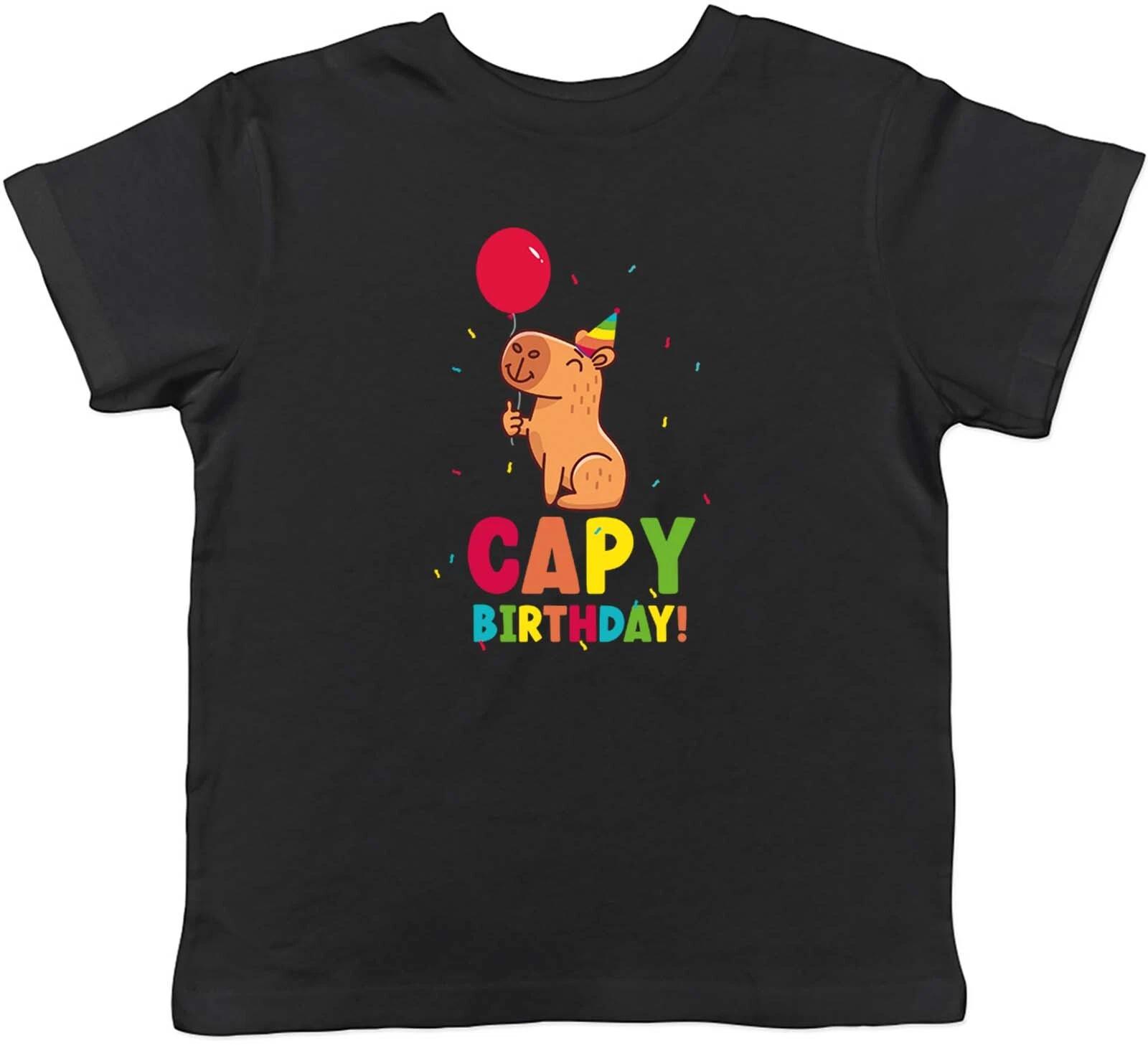 Funny Capy Birthday Kids T-Shirt Celebration Balloon Capybara Childrens Boy Girl 100