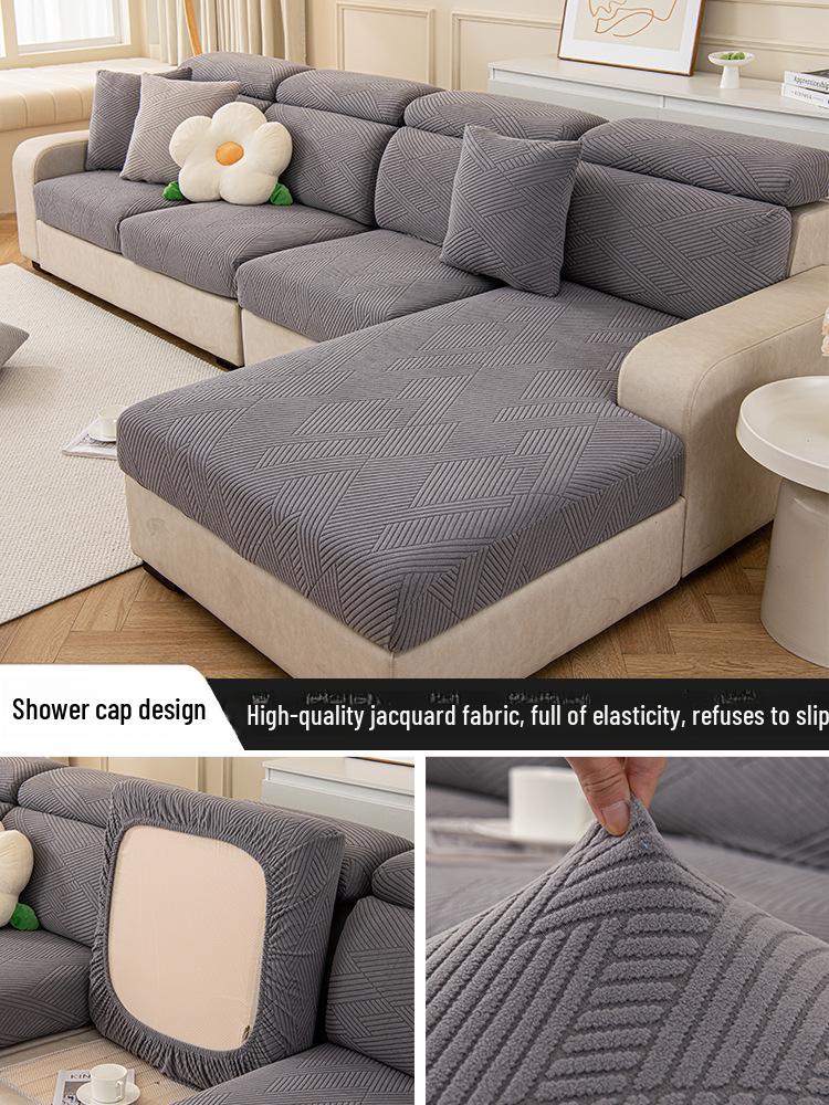 Thickened Non-Slip Polar Fleece Sofa Cover: Elastic, Full Coverage, Dustproof, High-Grade Design