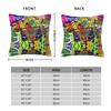Retro 80er 90er Kissenbezug Polyester Kissenbezug Dekorative Graffiti Musik Dekokissenbezug Zuhause 18'