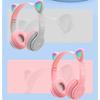 Wireless Headset Cute Cat Shape HiFi Sound Quality Luminous Stereo Bluetooth Headphones for Home School Office