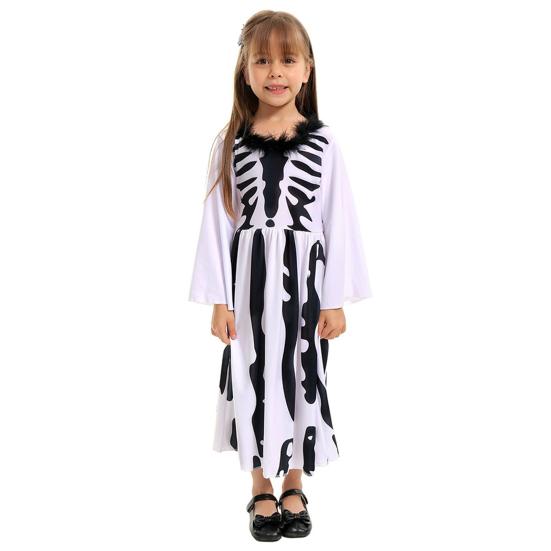 Kids Skeleton Costume Halloween Skeleton Tutu Skirt/Dinosaur Jumpsuit/Bone Onesie Outfit