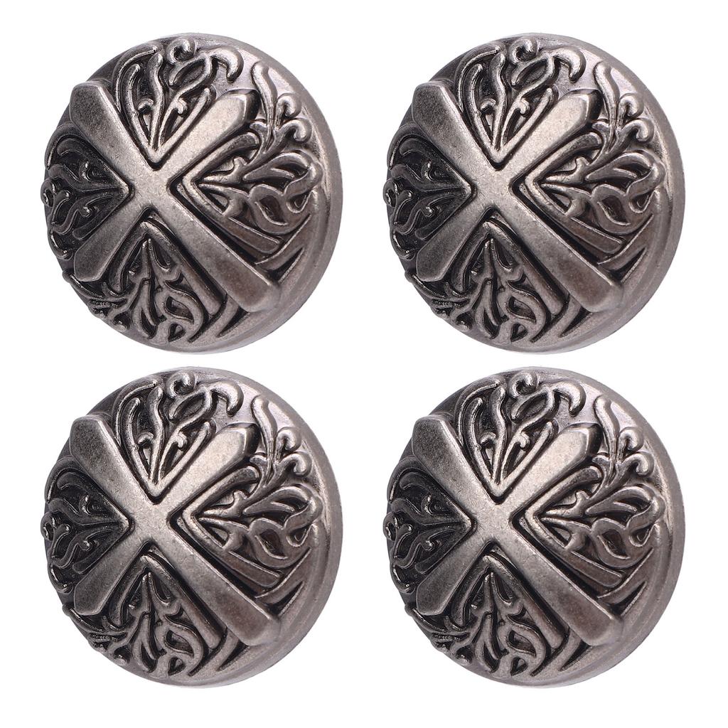 10 Sets Rivet and Screw 30mm Round Rivet Buttons 7mm Crossed Screws for Leather Collar Belts Handbag