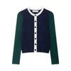 Za New Fall Women's Clothing 2025 Fashion Wind Fashion Contrast Color Round Neck Long Sleeve Knitted Coat 5536195 050