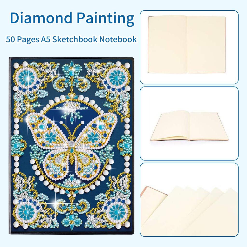 Diamond Painting DIY Notebook: Special-Shaped Shiny Design, 50 Pages, Perfect Christmas Holiday Gift