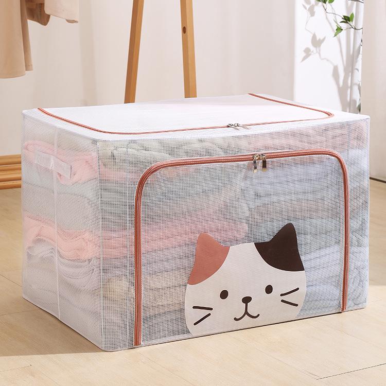 Extra Large Foldable Polka Dot Storage Box - Thick Oxford Cloth for Clothes & Quilts