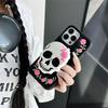 3D Skeleton Flower Holder Phone Case For iPhone 17 16 15 14 13 Pro 12 11 Pro Max Soft Silicone Cover
