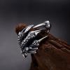 Personalized Retro Punk Animal Rings: Dragon & Eagle Claw Designs for Men