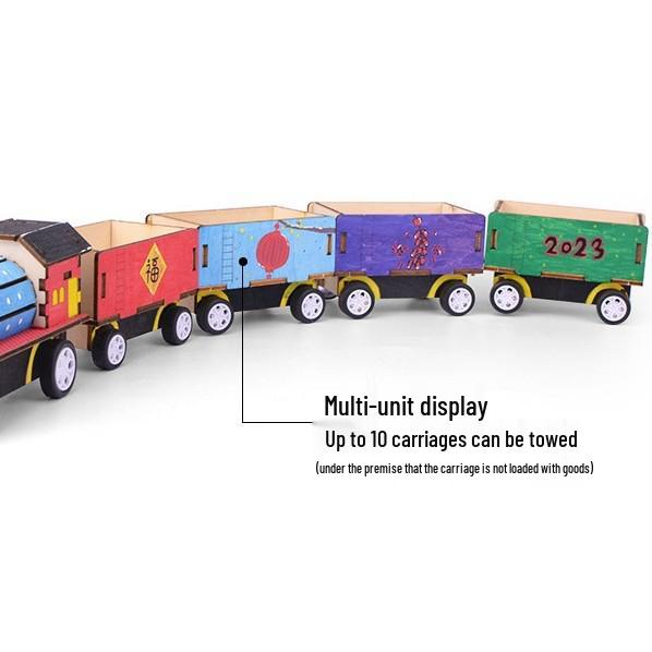 DIY Electric Wooden Train Science Experiment Kit for Primary School Education