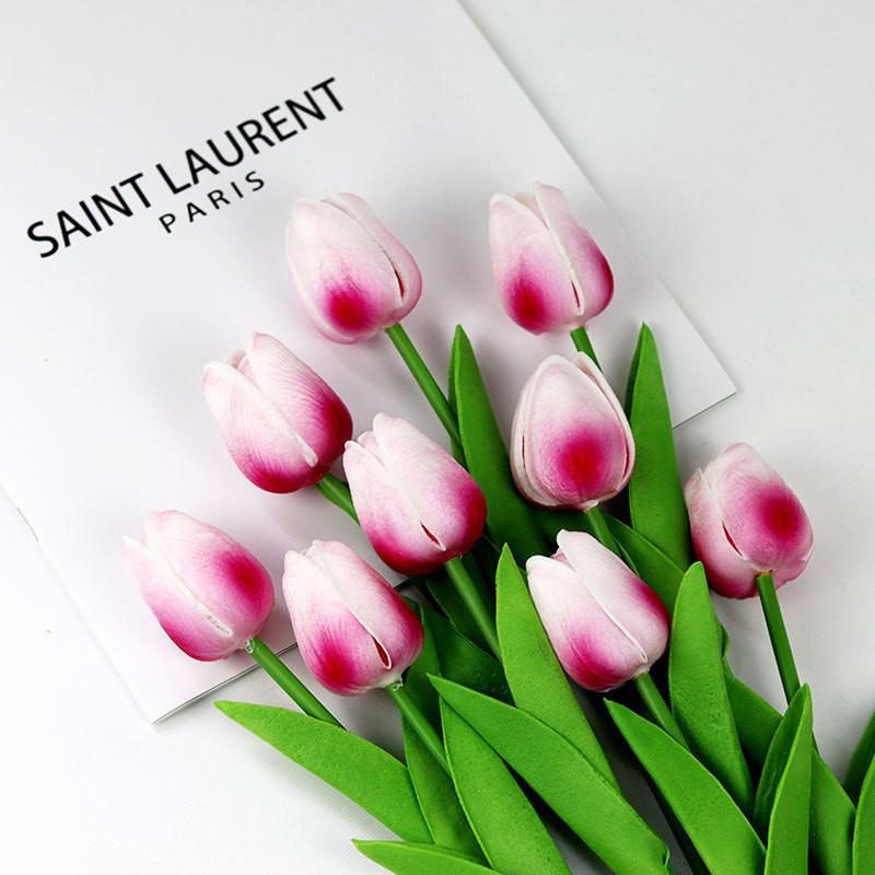 Real Touch Multicolor Artificial Tulips, Fake Tulip Flowers for Home Wedding Decor