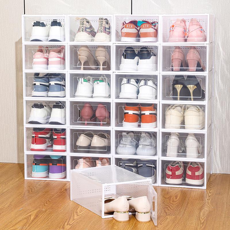 Transparent Dustproof Shoe Storage Box with Moistureproof Shoe Rack for Home