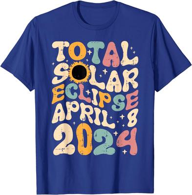 Total Solar Eclipse April 8 2024 Retro Groovy Gift Unisex T-Shirt