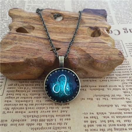 Ebay Fashion Vintage Copper Time Gemstone Twelve Constellation Necklace Sweater Chain