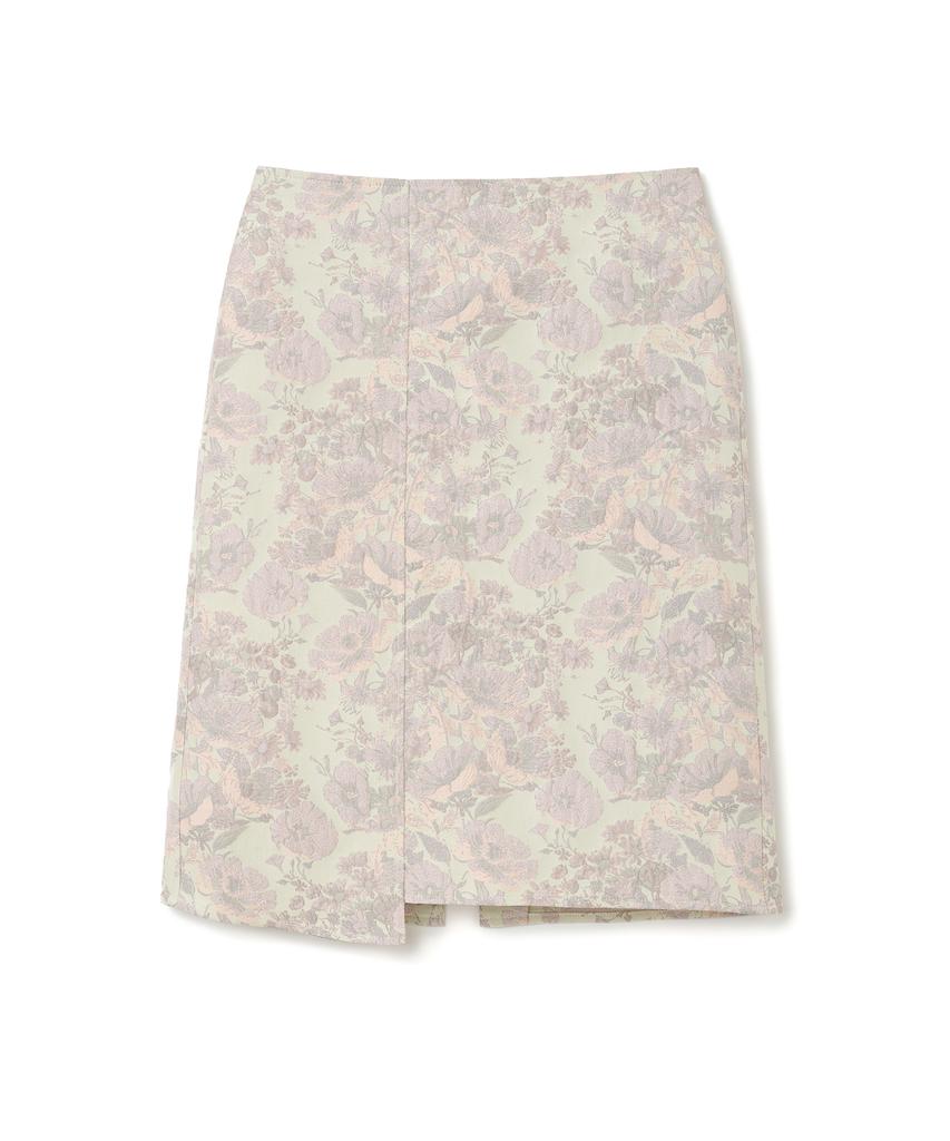 Milo Woman Floral Jacquard Midi Skirt [Beige]