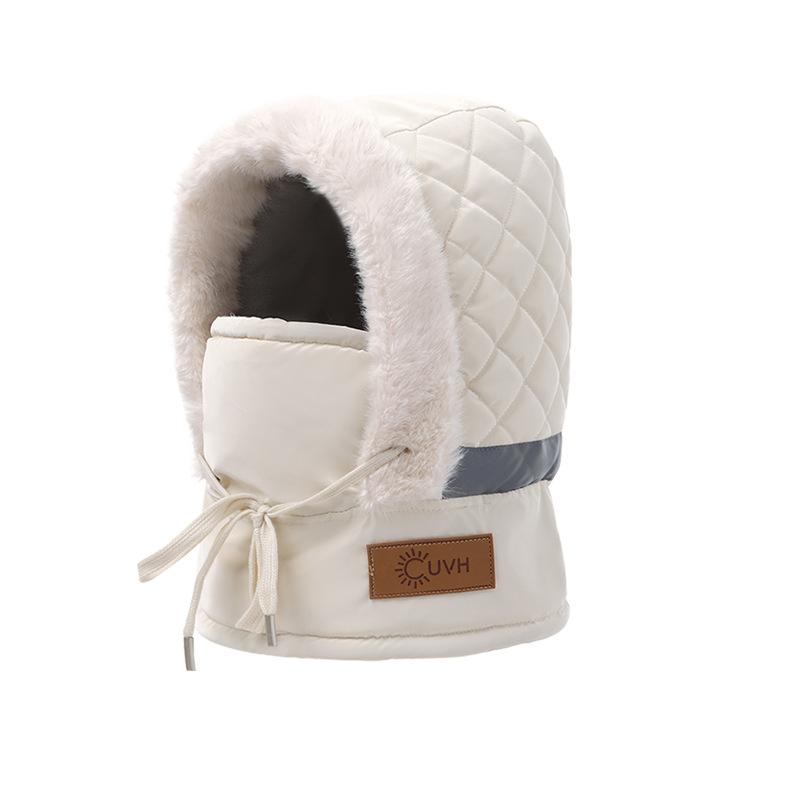 Winter velvet warm ear protection men and women outdoor riding skiing cold hat mask scarf integrated hat