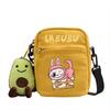 LABUBU canvas bag LABUBU peripheral small square bag doll nylon canvas lightweight simple versatile crossbody bag
