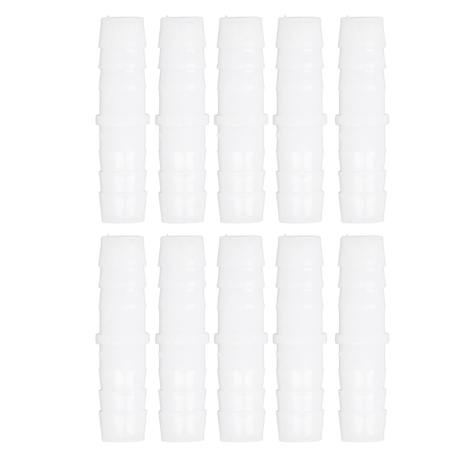 10 Pièces Raccord Barbillon en Plastique pour Tuyau Droit Égal Spliceur Barbillon Réparateur Joint Union Adaptateur