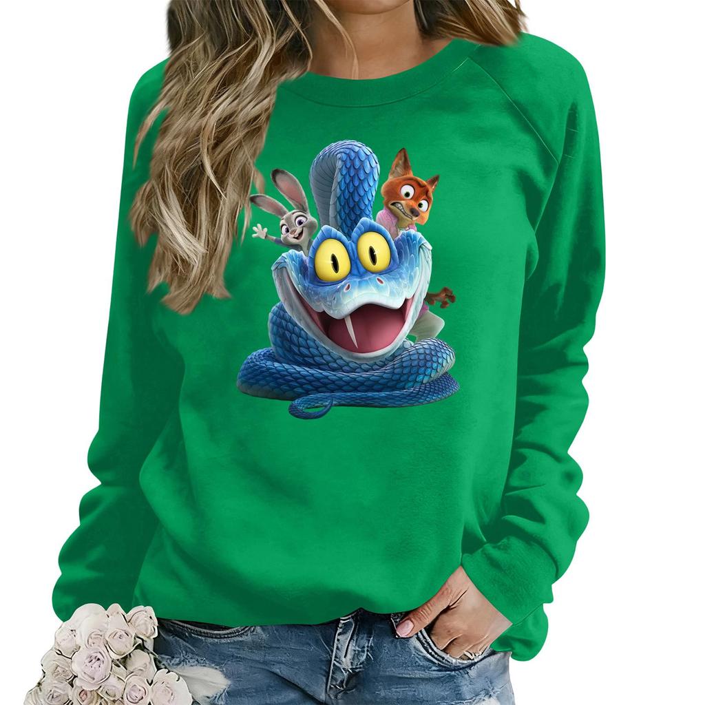 Hanorac larg casual de damă cu mânecă lungă și imprimeu